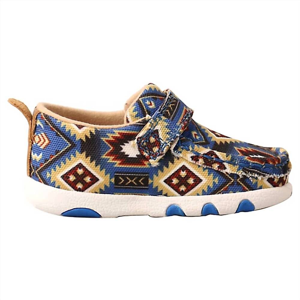 NEW TWISTED X kids' driving moc shoes in black multi